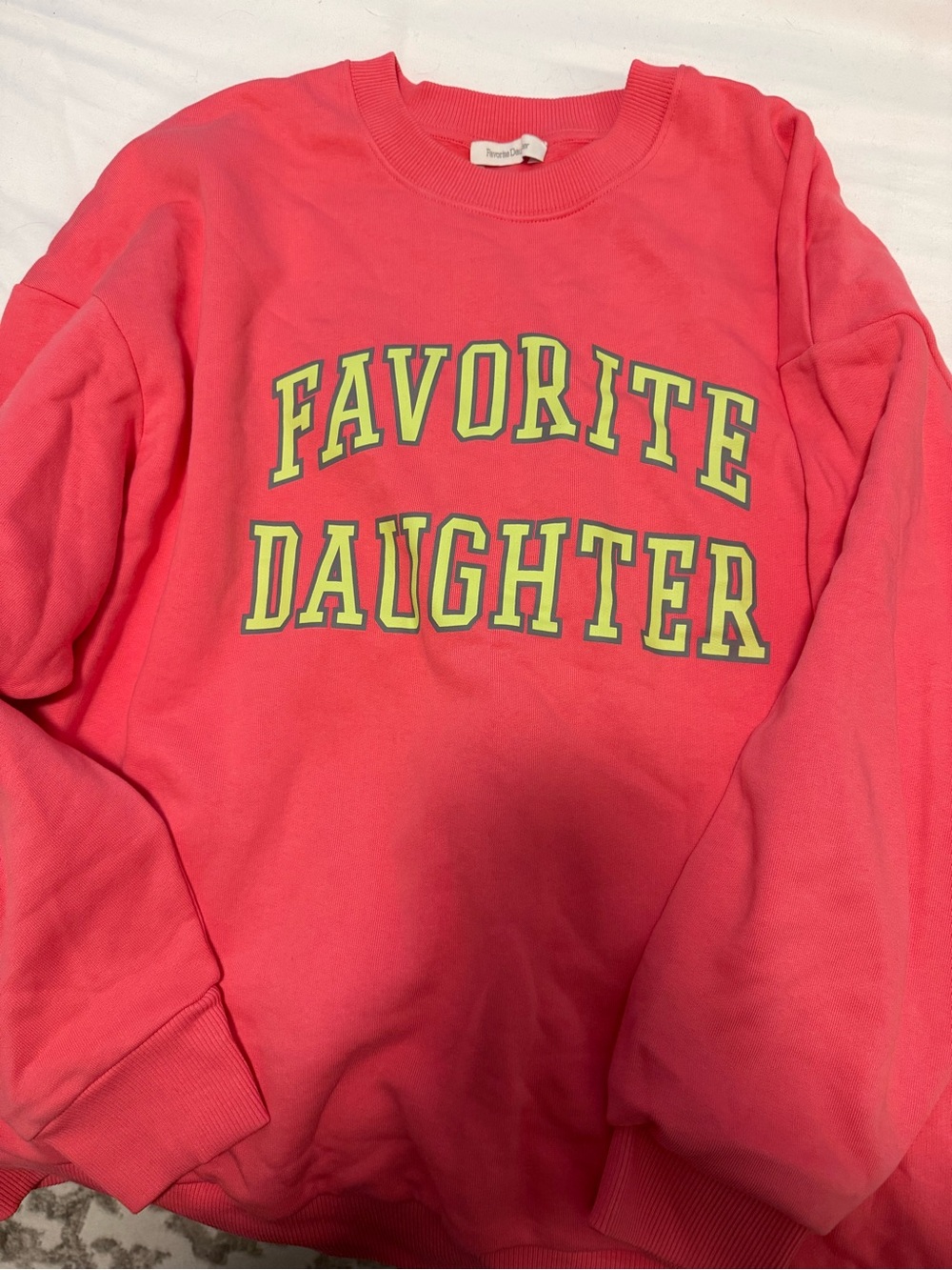 Favorite Daughter Coral Pink Crewneck Sweatshirt NWOT